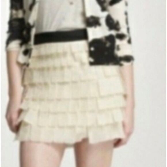 J. Crew women's cream layered tiered ruffle silk skirt size 10 NWT - Picture 2 of 9